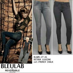 Bleulab‎ coated wax black balled skinny jeans